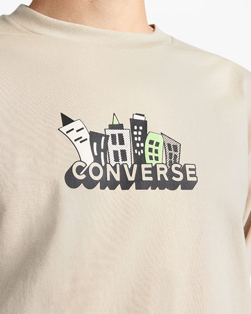 Men's Converse Spring Up Graphic T-Shirts Grey | AU 1E043H